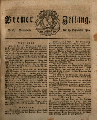 Bremer Zeitung Samstag 23. September 1820