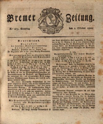 Bremer Zeitung Sonntag 1. Oktober 1820