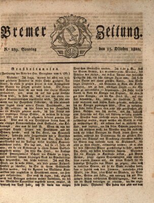 Bremer Zeitung Sonntag 15. Oktober 1820