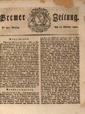 Bremer Zeitung Montag 16. Oktober 1820