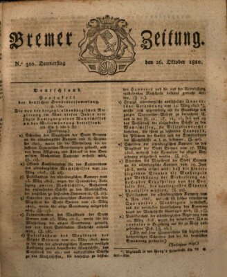 Bremer Zeitung Donnerstag 26. Oktober 1820