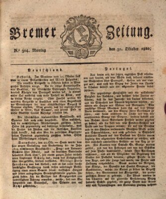 Bremer Zeitung Montag 30. Oktober 1820