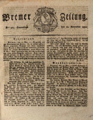 Bremer Zeitung Samstag 18. November 1820