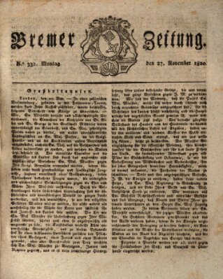 Bremer Zeitung Montag 27. November 1820