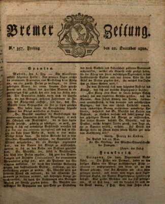 Bremer Zeitung Freitag 22. Dezember 1820