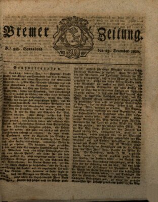 Bremer Zeitung Samstag 23. Dezember 1820