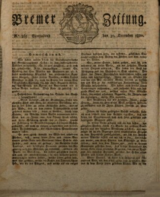 Bremer Zeitung Samstag 30. Dezember 1820