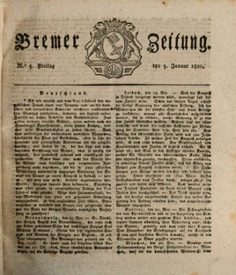 Bremer Zeitung Freitag 5. Januar 1821