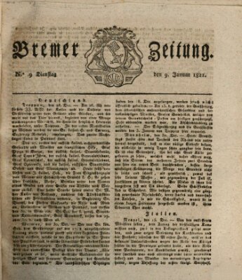 Bremer Zeitung Dienstag 9. Januar 1821