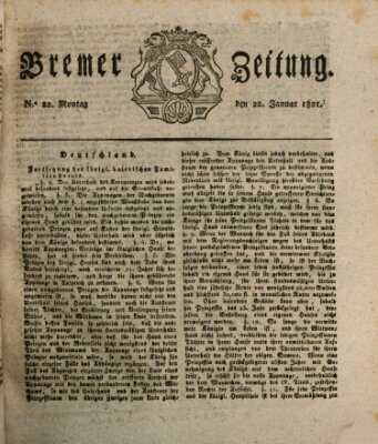 Bremer Zeitung Montag 22. Januar 1821