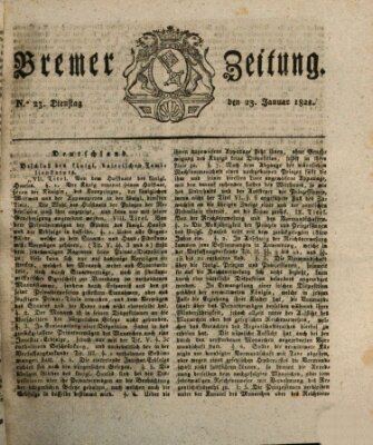 Bremer Zeitung Dienstag 23. Januar 1821