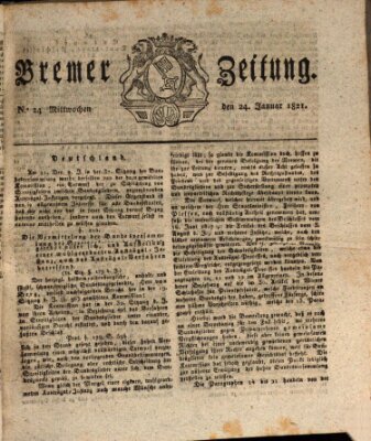 Bremer Zeitung Mittwoch 24. Januar 1821