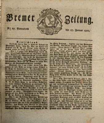 Bremer Zeitung Samstag 27. Januar 1821