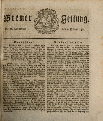 Bremer Zeitung Donnerstag 1. Februar 1821