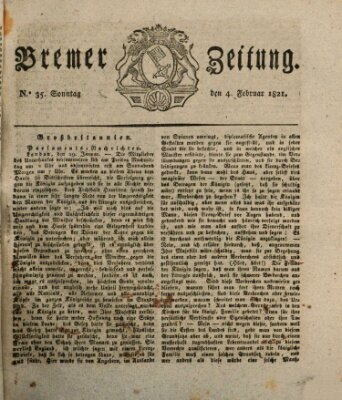 Bremer Zeitung Sonntag 4. Februar 1821