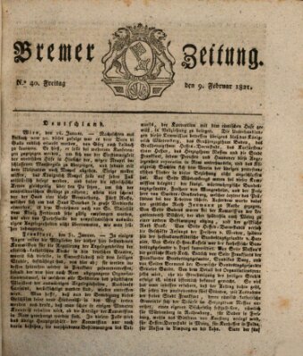 Bremer Zeitung Freitag 9. Februar 1821