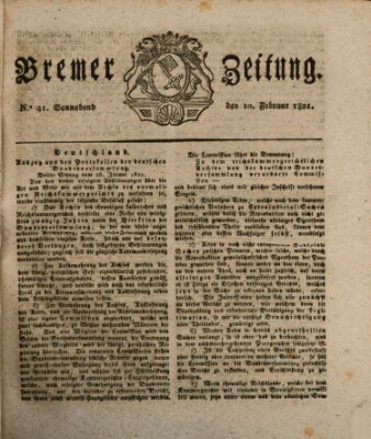 Bremer Zeitung Samstag 10. Februar 1821