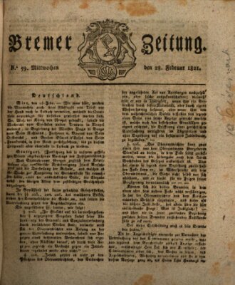 Bremer Zeitung Mittwoch 28. Februar 1821