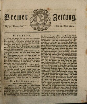 Bremer Zeitung Donnerstag 15. März 1821