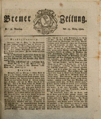 Bremer Zeitung Montag 19. März 1821