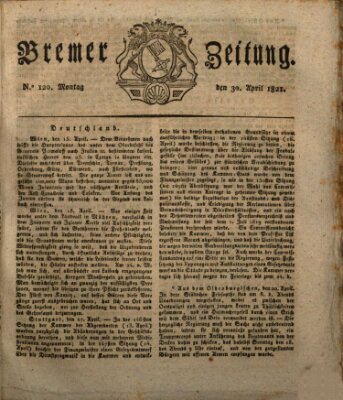 Bremer Zeitung Montag 30. April 1821