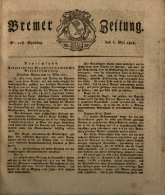 Bremer Zeitung Sonntag 6. Mai 1821