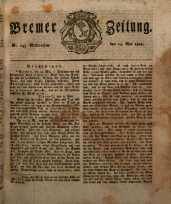 Bremer Zeitung Mittwoch 23. Mai 1821