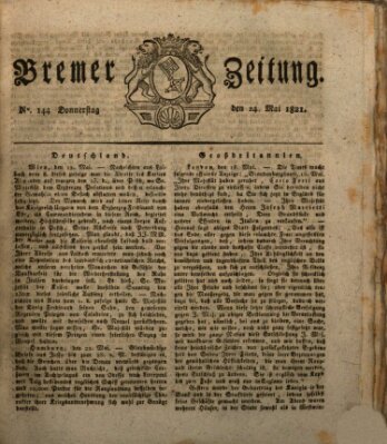 Bremer Zeitung Donnerstag 24. Mai 1821