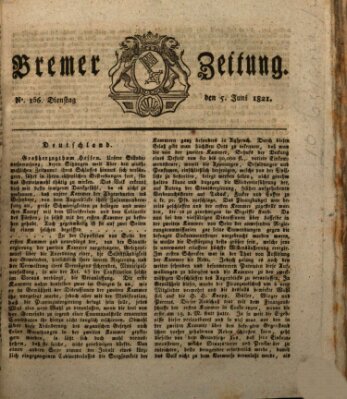Bremer Zeitung Dienstag 5. Juni 1821