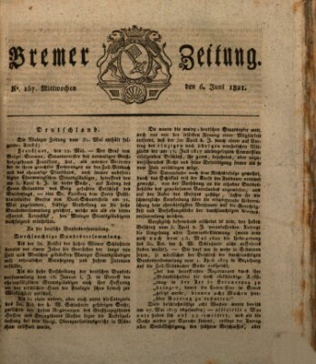 Bremer Zeitung Mittwoch 6. Juni 1821