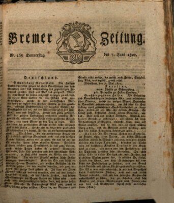 Bremer Zeitung Donnerstag 7. Juni 1821