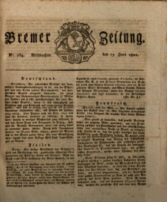 Bremer Zeitung Mittwoch 13. Juni 1821