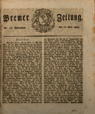 Bremer Zeitung Samstag 16. Juni 1821