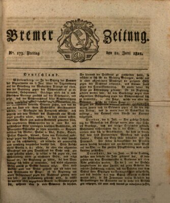 Bremer Zeitung Freitag 22. Juni 1821