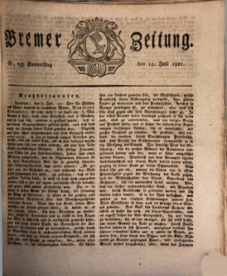 Bremer Zeitung Donnerstag 12. Juli 1821