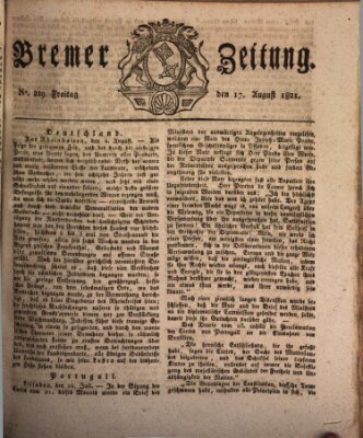 Bremer Zeitung Freitag 17. August 1821