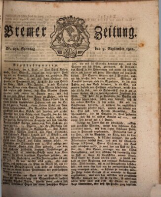 Bremer Zeitung Sonntag 9. September 1821