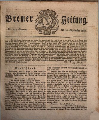 Bremer Zeitung Sonntag 30. September 1821