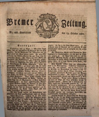 Bremer Zeitung Samstag 13. Oktober 1821