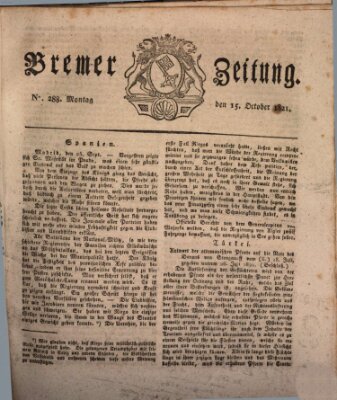 Bremer Zeitung Montag 15. Oktober 1821