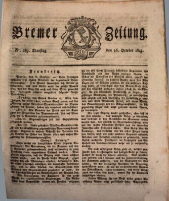 Bremer Zeitung Dienstag 16. Oktober 1821