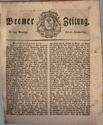 Bremer Zeitung Sonntag 21. Oktober 1821