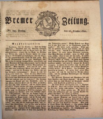 Bremer Zeitung Freitag 26. Oktober 1821