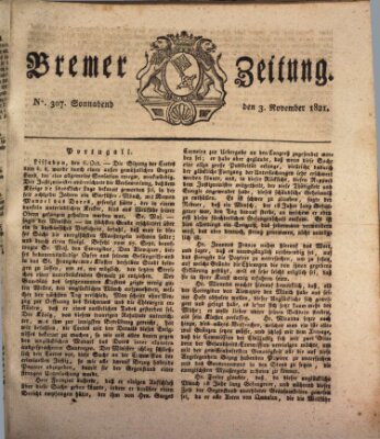 Bremer Zeitung Samstag 3. November 1821