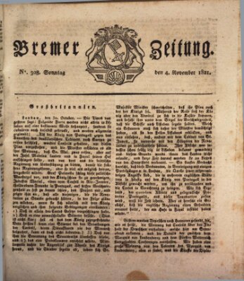 Bremer Zeitung Sonntag 4. November 1821