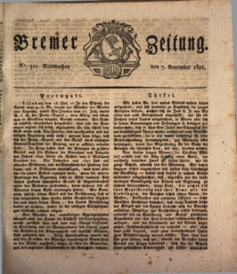 Bremer Zeitung Mittwoch 7. November 1821