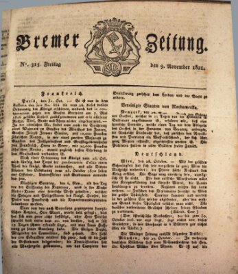 Bremer Zeitung Freitag 9. November 1821