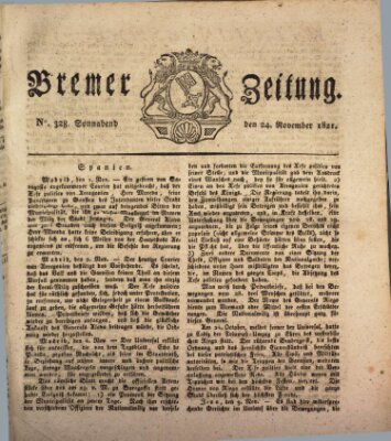 Bremer Zeitung Samstag 24. November 1821