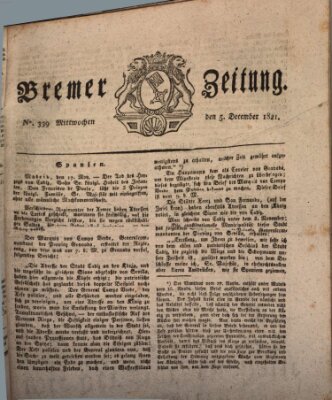 Bremer Zeitung Mittwoch 5. Dezember 1821