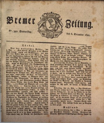 Bremer Zeitung Donnerstag 6. Dezember 1821